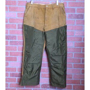 Vintage Saf-T-Bak Water Repellent Canvas Hunting Pants Nylon Panels Pockets 34